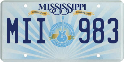 MS license plate MII983