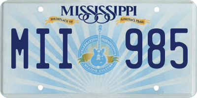 MS license plate MII985