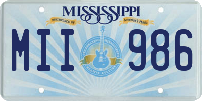 MS license plate MII986