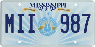 MS license plate MII987