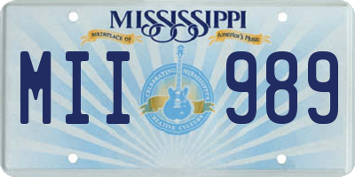MS license plate MII989