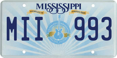 MS license plate MII993