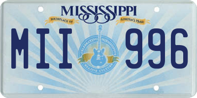MS license plate MII996