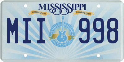 MS license plate MII998