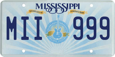 MS license plate MII999