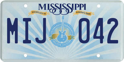 MS license plate MIJ042