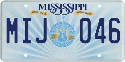 MS license plate MIJ046