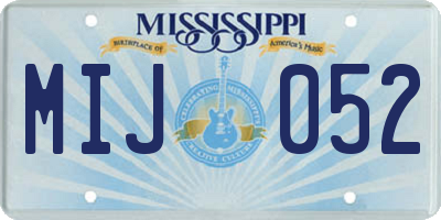 MS license plate MIJ052