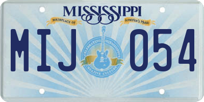 MS license plate MIJ054