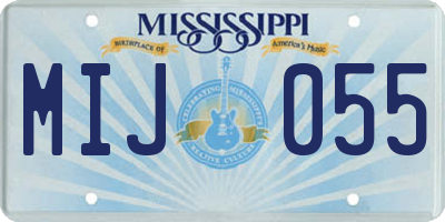 MS license plate MIJ055