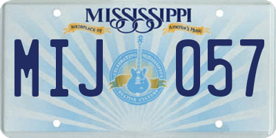 MS license plate MIJ057