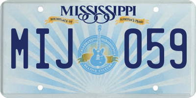 MS license plate MIJ059