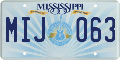 MS license plate MIJ063