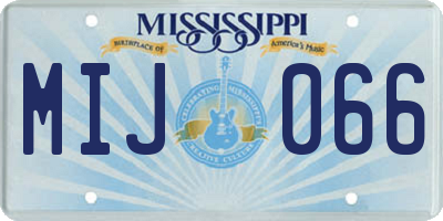 MS license plate MIJ066