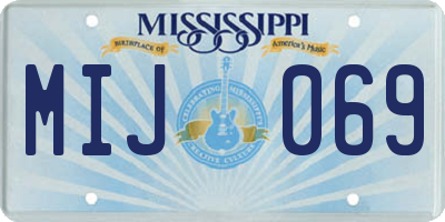 MS license plate MIJ069