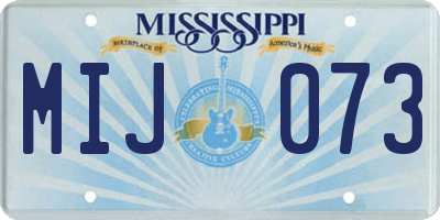 MS license plate MIJ073