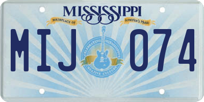 MS license plate MIJ074