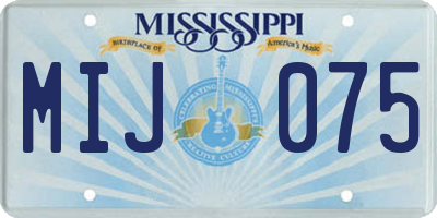 MS license plate MIJ075