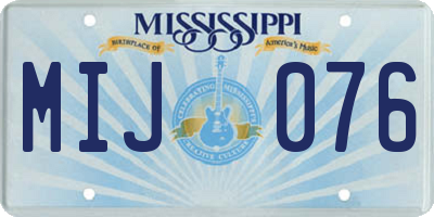 MS license plate MIJ076