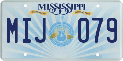 MS license plate MIJ079