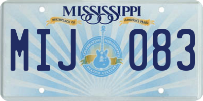 MS license plate MIJ083