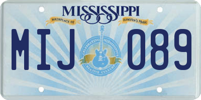MS license plate MIJ089