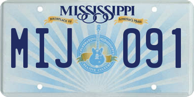 MS license plate MIJ091