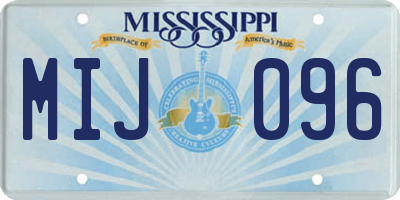 MS license plate MIJ096
