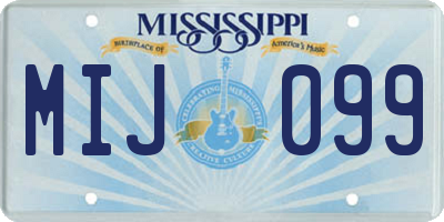 MS license plate MIJ099