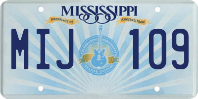 MS license plate MIJ109