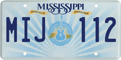 MS license plate MIJ112