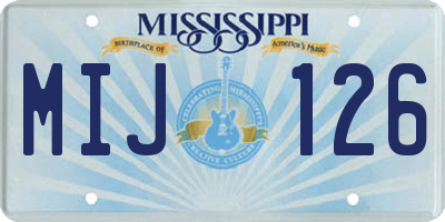 MS license plate MIJ126