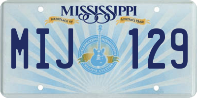 MS license plate MIJ129