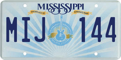 MS license plate MIJ144