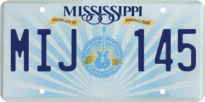 MS license plate MIJ145