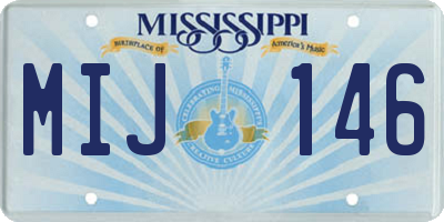 MS license plate MIJ146