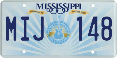 MS license plate MIJ148