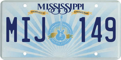 MS license plate MIJ149