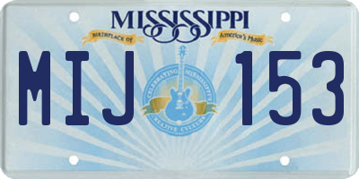 MS license plate MIJ153
