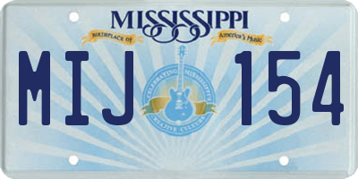 MS license plate MIJ154