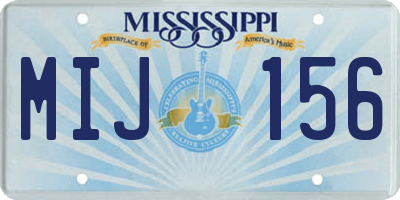 MS license plate MIJ156