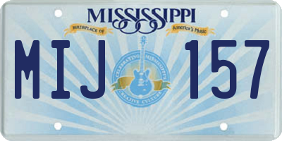 MS license plate MIJ157
