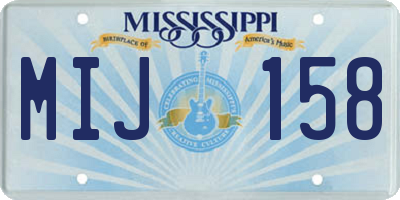 MS license plate MIJ158