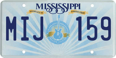 MS license plate MIJ159