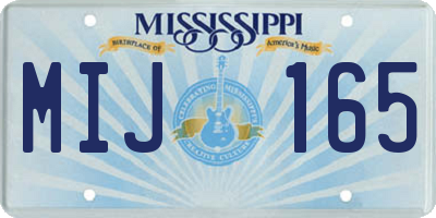 MS license plate MIJ165