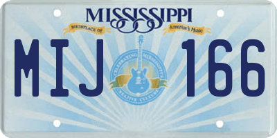 MS license plate MIJ166