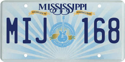 MS license plate MIJ168
