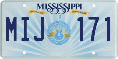 MS license plate MIJ171
