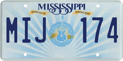 MS license plate MIJ174