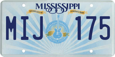 MS license plate MIJ175